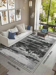 Machine Washable Area Rug Gray Abstract Modern Entrance Area Rug Kitchen Living Room Bedroom Indoor Soft Simple Rug For Entrance Office Bathroom Mat