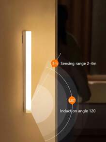 1 件 LED 夜灯，10/20/30/50 厘米可充电运动传感器磁性粘贴式壁橱灯，易于安装便携，适用于衣柜卧室露营楼梯照明，暖白光和白光选项，露营配件 - 彩色 - 查看 5