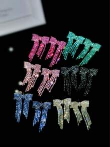 Hoa tai tua rua pha lê CZ hình bướm hồng mùa xuân quyến rũ cho câu lạc bộ khiêu vũ, tiệc tốt nghiệp, trang sức 1 đôi - Nhiều màu - Xem 12