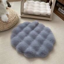 Alfombra redonda de felpa esponjosa, suave y de color crema, linda almohadilla decorativa para cama de mascota, silla, taburete, cojín de silla de oficina, cojín de asiento