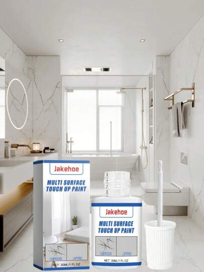 1pc White Touch Up Paint, Multi-Surface Repair Marker, Suitable For Walls, Doors, Cabinets, Wood, Furniture, White Paint For Repairing Small Imperfections, Scratches, Wear On Bathtubs, Tiles, And Sinks