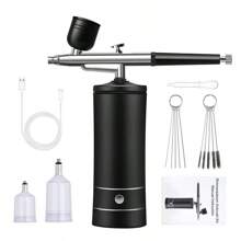 Aerógrafo portátil con compresor, pistola de pulverización de acción simple para belleza facial, arte de uñas, tatuaje, artesanía, pintura de pasteles