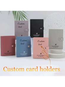 Funda para pasaporte personalizable con nombre, estuche para tarjetas, multifunción minimalista de unicolor de gran capacidad, adecuado como regalo exclusivo para novias, mamás