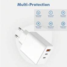 30W USB + Type-C Wall Charger Adapter, With 3.3FT/100cm USB-C To Type-C Charging Cable, Compatible With IPhone 16/15 Series, , , Charging Set (EU Plug) - EU C Type Plug(220-240V) - View 6