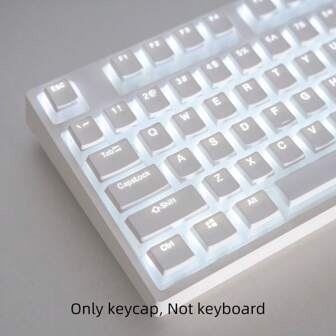Bokawz PBT Keycaps, Dual Pudding Doubleshot Translucent Keycaps, OEM Höjd, Passar 6,25U mellanslagstangenten, 61/87/98/100/104 nycklar (endast Keycaps)
