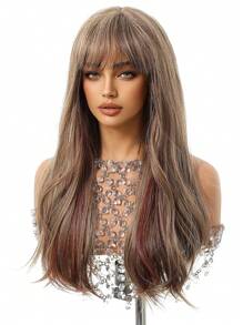 Red Highlight Butterfly Haircut Curly 22 Inch Hair Wigs For Women Girls Synthetic Wavy Hair Replacement Wigs Music Festival For Women To Achieve A Cute Look Easily Wear Halloween - Red Highlight - View 5