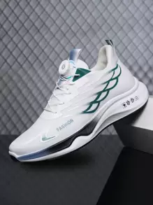 Diseño impreso de la hebilla giratoria Mens Running Shoes,Zapatillas de deporte casuales cómodas y transpirables,Zapatillas de tenis antideslizantes ligeras,Conveniente para los deportes,Correr,Al aire libre y Casual Wearing. - Blanco - Ver 1