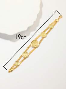 1pc Vintage Arabic Coin Design Eid Mubarak Bracelet For Women