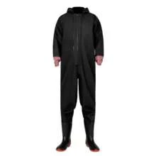 Mens Full Body Waders Dry Suit PVC For Floods Fly Fishing Heavy Duty Sizes 7 -12 - Black - View 1