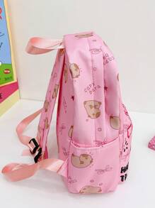 1 Pc Large-Capacity Cute Capybara Pattern School Bags. Lively Student Bag With Multi Pockets.Fashionable School Bag.Practical Handbag .Personalized Lightweight School Backpack.Portable Backpack With Multi Compartments
