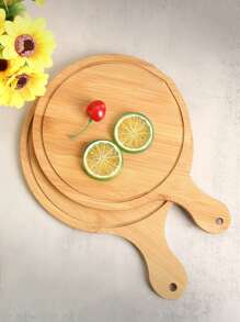 1pc 6-13 Inch Bamboo Wood Pizza Peel Paddle, Circular Baking Tray, Food Serving Platter For Pizza, Bread, Steak, Fruit, Cheese, Pizza/Fruit Cutting Board, Pancake Tray, Baking Kitchen Utensil, Back To School Supplies