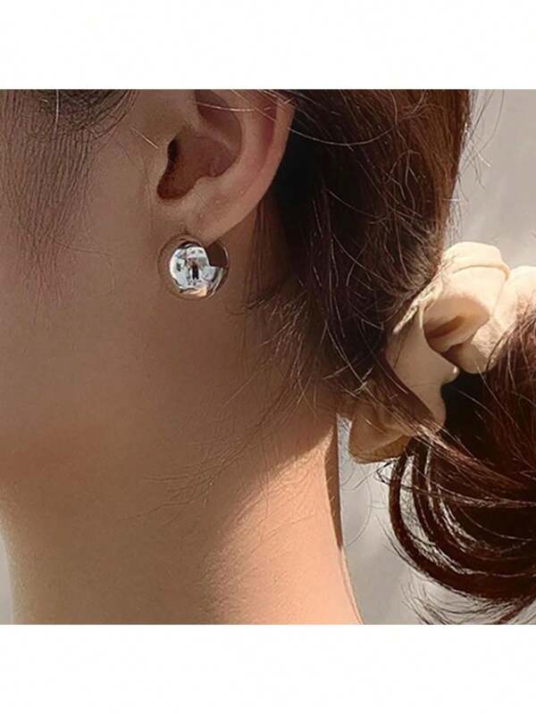 Brincos de bola redonda geométrica para mulheres - elegância chique de inspiração francesa vintage, acessório de luxo exclusivo