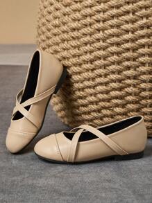 1 Paio Scarpe Eleganti in Pelle per Ragazze in colori Albicocca, Kaki, Nero, Marrone, Scarpe da Principessa per Rappresentanza, Scarpe da Studente per Scuola, con Punta Tonda, in Morbida Pelle, Stile Elegante e Alla Moda per Bambini
