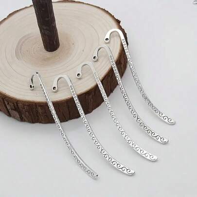 10/20pcs Vintage Style Embossed Metal Bookmark With Hanging Hook - Ideal For Educators And Book Lovers, Floral Carved Design