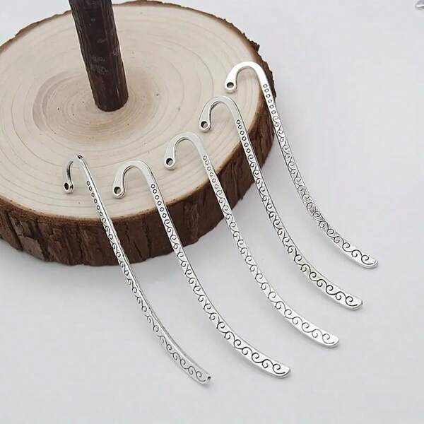 10/20 piezas Marcapáginas de metal con relieve vintage con gancho colgante - Ideal para educadores y amantes de los libros, diseño tallado con motivos florales