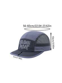 1 件时尚简约字母棒球帽，透气运动帽，休闲短檐太阳帽，男女理想礼物，春夏 - 字母印花 - 查看 2