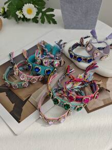 1 pieza Pulsera trenzada con perla de agua dulce irregular, elegante y sencilla, de estilo bohemio, para mujer, hermana, pareja, regalo de graduación, adecuada para uso diario, deportes, commute, citas, fiestas, vacaciones de verano en la playa