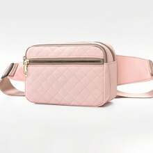 1pc Women Fashion Embroidery Rhombus Fanny Pack, Korean Style Casual Crossbody Chest Bag - Multicolor - View 14