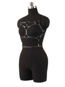 Fashionable Gothic Style Chest Harness For Women - Black - View 7