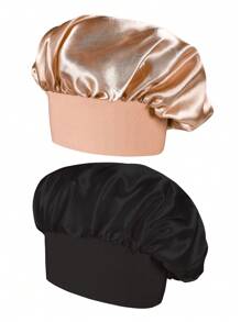 1/2Pcs Silk Bonnet For Sleeping, Satin Hair Bonnets, Soft Elastic Band Silk Sleep Cap, Silk Hair Wrap For Curly Hair Hair Sleep Cap - Multicolor - View 7