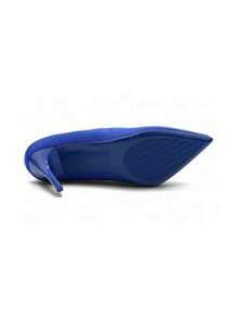 Elegant Satin High Heels, Suitable For Holidays, Commuting, Basic Style - Blue - View 4
