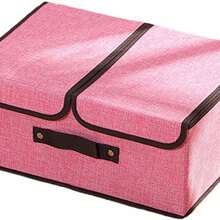 Organizadores para el hogar habitación  juguetes closet , Organizador de ropa pantalones caja cajones, Caja de almacenamiento para dormitorio apilable  grande con tapa,organizador de guardarropa, ropa y artículos diversos, organizador de ropa portátil, plegable de lino de algodón y lino con doble tapa para la organización del hogar plástico interior