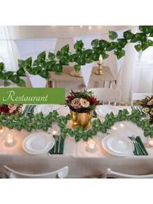12/24pcs Silk Artificial Ivy Vines Leaf Garland Plants Hanging Wedding Garland Fake Foliage Flowers Home Kitchen Garden Office Wedding Wall Decor Gifts Birthday Graduation
