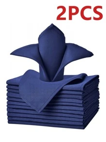 2/6/12 piezas Servilletas de color liso de poliéster, adecuadas para restaurantes, cocinas, bodas, banquetes, decoración de manteles, 40x40cm