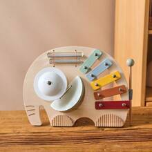Wooden Elephant Knock Piano Toy, Infant Music Enlightenment Toy, Colorful Elephant Shape Piano, Striking Emits Different Sounds To Attract Baby's Attention, Parent-Child Interaction