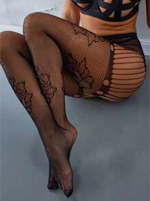 1 PC Sexy Lingerie Lace Stockings Gothic Bat Long Sexy Fishnet Stockings Women Harajuku Emo Alternative Mesh Tights Lingerie Skin Thigh High Garters Hosiery