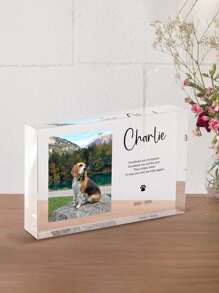 Personalized Pet Memorial Gift, Customized Desktop Decor, UV Printing, Pet Lover, Handmade Photo Gift,Christmas Gift Supplies