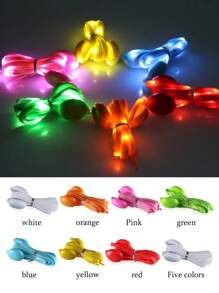 8th Generation LED Colorful Shoelaces, Fashionable Nylon Braided Luminous Laces For Casual, Party, Birthday, Stage Decoration - Multicolor - View 6