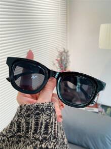 Women's Candy Color Fashion Glasses, Tortoiseshell Large Frame Fashion Dopamine Green Fashion Glasses