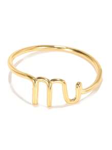 1 Stück minimalistischer, kleiner Initialen-Ring für Frauen, goldplattiert, Draht Stapel-Ring Buchstaben A-Z, Verlobungs- und Hochzeitsschmuck Geschenkidee