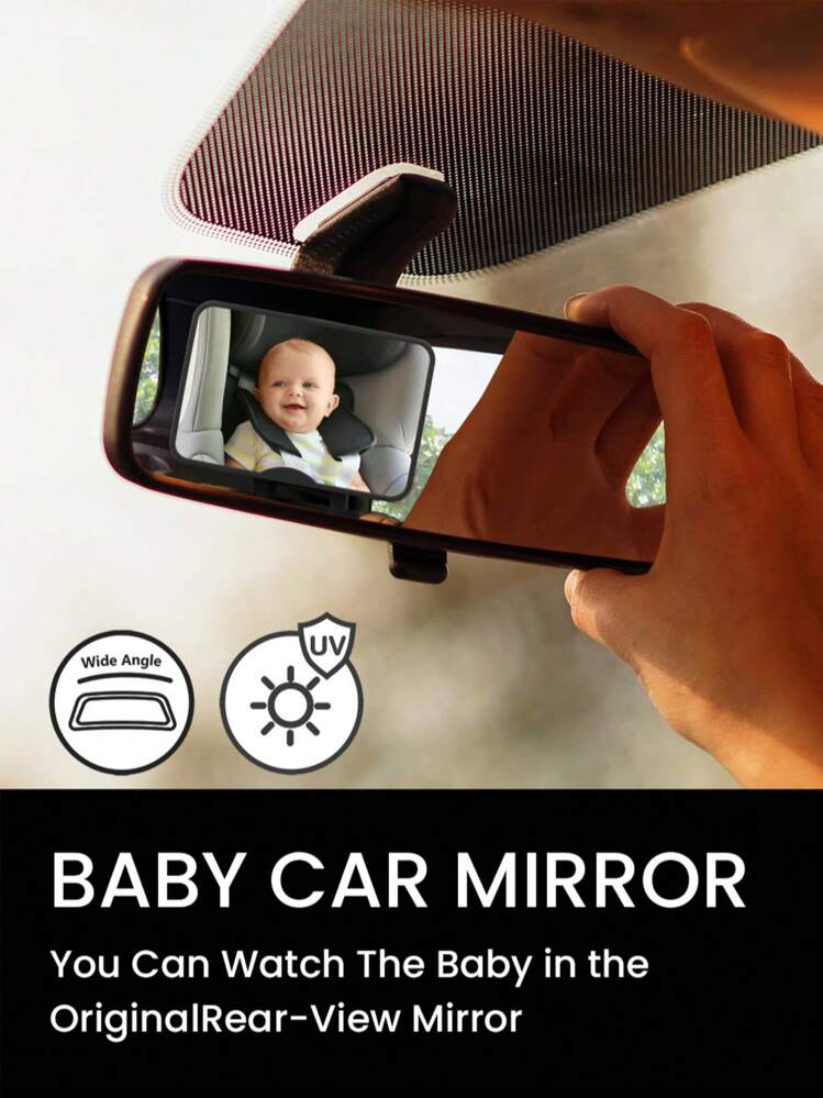 1 pieza Espejo de asiento de coche a prueba de roturas y probado contra choques para mirando hacia atrás, con vista amplia y cristalina, espejo retrovisor de coche para observación inversa de niños - Multicolor - Añade 5