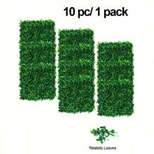 1pc/10pcs Artificial Plastic Grass,Greenery Hedge Wall Panel,Green Decoration Fence With UV Protection For Wall Decor,Home Decor - Green - View 7