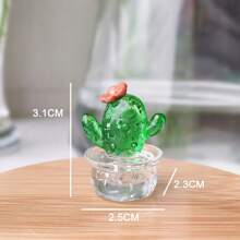 4PCS Handmade Mini Resin Cactus Cute Miniature Cacti Figurines Home Office Desk Tabletop Simulation Plants Decorations Car Interior Dashboard Ornaments