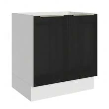 Gabinete Bajo Cocina Madesa Lux 70cm Sin Encimera Color Blanco/negro 01 - Blanco y Negro - Ver 1