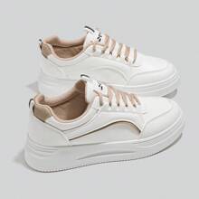Alan Vincent Zapatos nuevos para mujeres primavera 2025 - Zapatillas deportivas bajas con cordones, cómodas y versátiles, en color blanco y marrón para combinar, apropiadas para ir de compras - Caqui - Ver 15