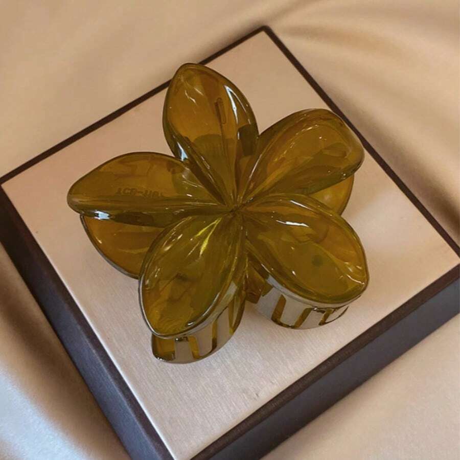 1/6PCS法式复古花朵夹女后脑勺头发少发爪精致夏季头饰爪夹发夹