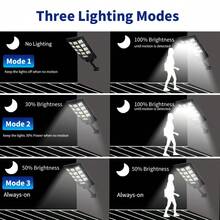 1pc Solar Street Light IP65 Waterproof 10000K 100000LM  Large LED Beads Solar Outdoor Light (Dusk To Dawn)  Solar Flood Light (Wide Angle Motion Sensor And Remote Control) Suitable For Commercial Areas, Parking Lots, Yards, Outdoor Lighting