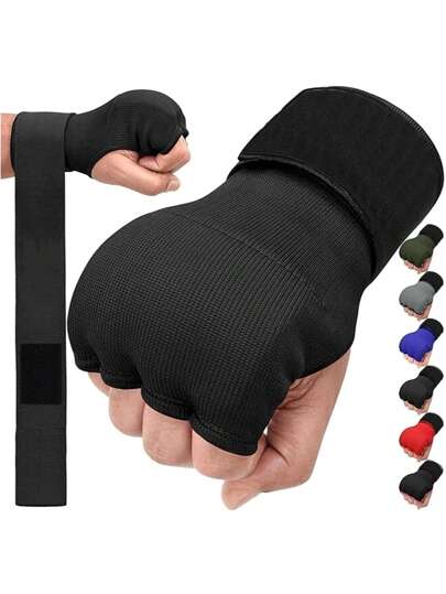 بكسلات داخلية للقفازات جل 20٪ للرجال والنساء ،أطوال 100 سم ربطات معصم مرنة ومحشوة ، حماية للمعصم والقبضة للملاكمة وفنون القتال التايلاندية والفنون القتالية وتمرين اللكمات