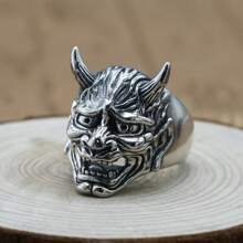 Offener Ring mit 3D Katzenkopf Gravur, minimalistischer Stil