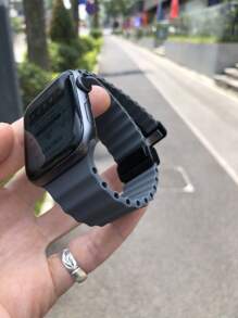 1 pieza Correa de silicona compatible con Apple Watch de 38mm, 40mm, 41mm, 42mm, 44mm, 45mm, 46mm, 49mm para Apple Watch Series 10/9/8/7/6/5/4/3/2/1/SE2/SE/Ultra2/Ultra