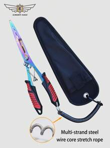 ALMIGHTY EAGLE 1pc ALMIGHTY EAGLE Portable Multi-Tool Pliers Stainless Steel Multi-Function Fish Pliers, Fish Hook Remover, Wire Cutter, Lead Press - Including Storage Bag And Lanyard, Good Helper For Fishing