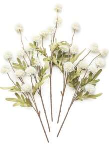 17.72Inch Artificial Chrysanthemum Branch Green Plant Long Stem Spring Wedding Bridal DIY Bouquet Flower Arrangement Living Room Kitchen Vase Home Decoration 1PC/2PCS/4PCS/6PCS