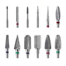 Nail Drill Bits, Tungsten Carbide Nail Drill Bit Set For Acrylic Nails 3/32 Drill Bits For Nail Drill Remover Gel Polish Poly Nail Gel Nails Cuticles - Charcoal Grey - View 12