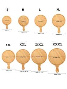 1pc 6-13 Inch Bamboo Wood Pizza Peel Paddle, Circular Baking Tray, Food Serving Platter For Pizza, Bread, Steak, Fruit, Cheese, Pizza/Fruit Cutting Board, Pancake Tray, Baking Kitchen Utensil, Back To School Supplies