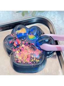 1 件星蓝猫爪挤压压力球，软橡胶，混合颜色，缓解焦虑和放松的创意玩具，适合青少年、儿童、办公桌、返校礼物，感官硅胶泥玩具