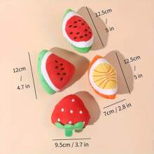 4pcs Plush Squeaky Pet Toy Set For Small Dogs & Cats -Lollipop, Star, Donut & Strawberry Designs - Interactive Play And Sleep Companions, Pet Toys For Dogs Chew Toy For Dog Interactive Supply